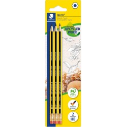 STAEDTLER 122-2BK3DA Noris Graphite Pencil - HB  ( 3 Μολύβια Με Γόμα) 122-2BK3DA 4007817122006