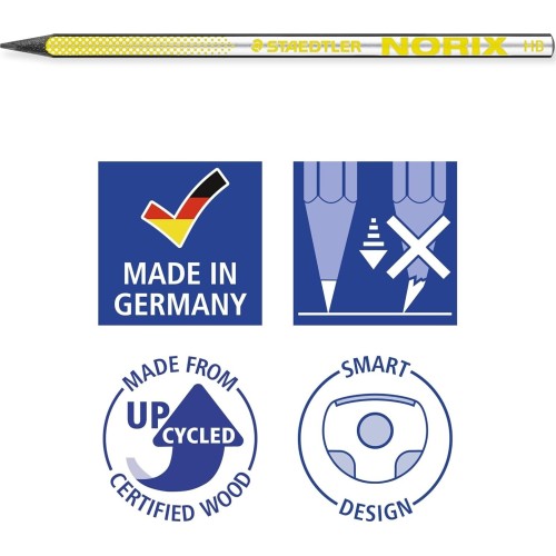 staedtler hb drawing pencils - for sketching and writing - norix - pack of  181-HBBK3 4007817169179