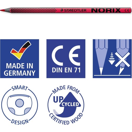 STAEDTLER  Norix Ξυλομπογιές 12 Χρωμάτων - 12 Ανάμεικτα Χρώματα - Πακέτο 12 186 C12 4007817167618
