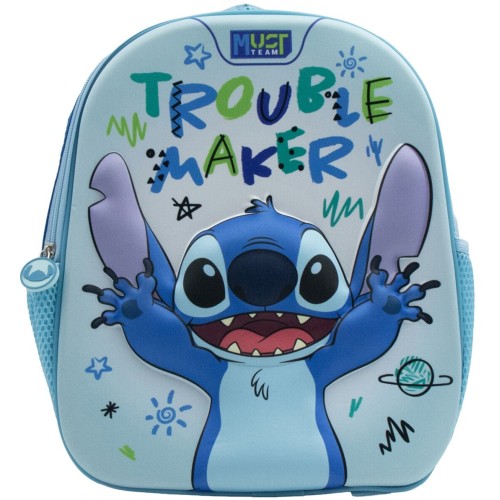 Diakakis imports Σχολική Τσάντα Πλάτης Νηπίου Disney Stitch Trouble Maker Must Team 3D Eva 1 Θήκη 000564815 5205698726958