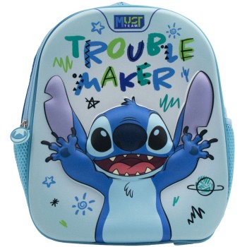 Diakakis imports Σχολική Τσάντα Πλάτης Νηπίου Disney Stitch Trouble Maker Must Team 3D Eva 1 Θήκη 000564815 5205698726958