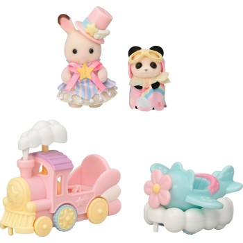 Epoch sylvanian families -  amusement park ride set -plane and train- dollhouse p 5819 5054131058190