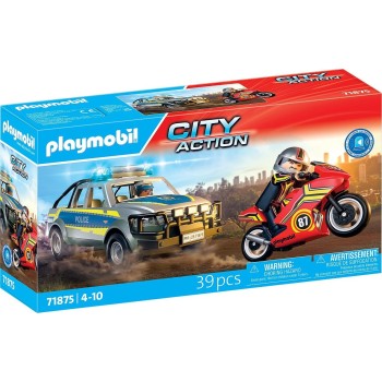 Playmobil City Action Αστυνομικό Όχημα Pickup Και Μοτοσυκλέτα 71875 4008789718754