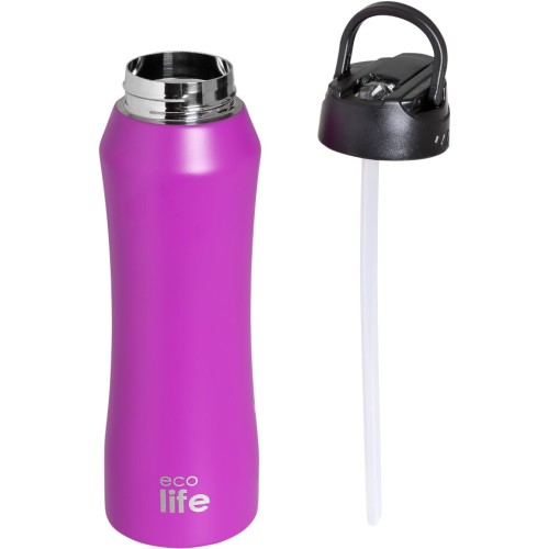 eco life Pink Thermos 550ml | Inner Straw 33-BO-3060 5208009003663