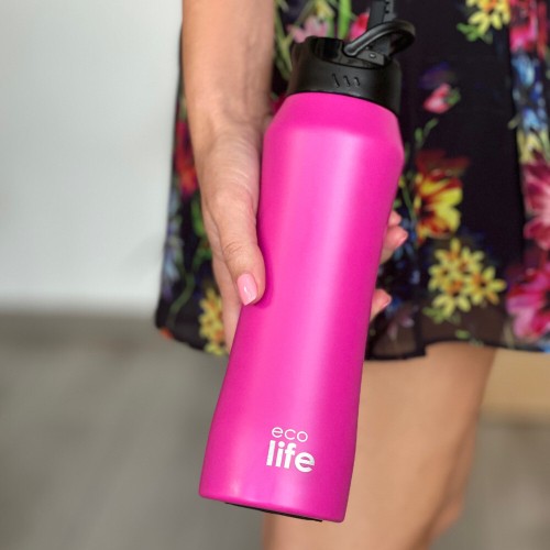 eco life Pink Thermos 550ml | Inner Straw 33-BO-3060 5208009003663