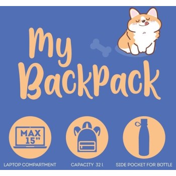 Legami Σχολική Τσάντα Πλάτης 32Lt Backpack 1 Θέσης - Corgi BPK0014 8052694029999