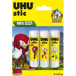 Sonic The Hedgehog UHU STIC BTS 2025 Blister 3 X 8,2Gr Sonic 7005959 4026700141122