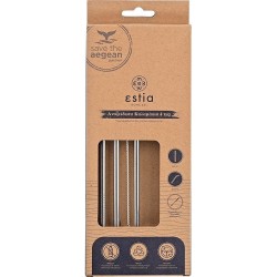 Estia Stainless Straws With Cleaning Brush 4 sq. 01-7645 5207158007645