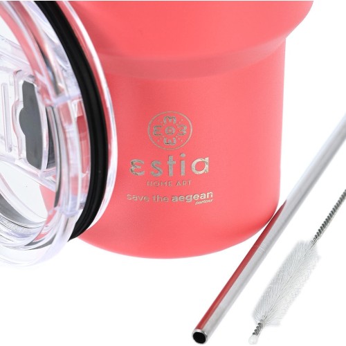 Estia Thermos Mug Lite Save the Aegean 400ml Fusion Coral 01-18474 5207158018474