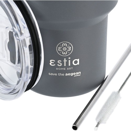 Estia Thermos Mug Lite Save the Aegean 400ml Fjord Grey 01-18467 5207158018467