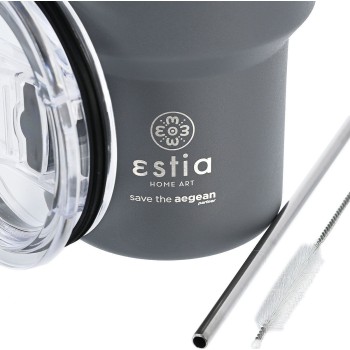 Estia Thermos Mug Lite Save the Aegean 400ml Fjord Grey 01-18467 5207158018467