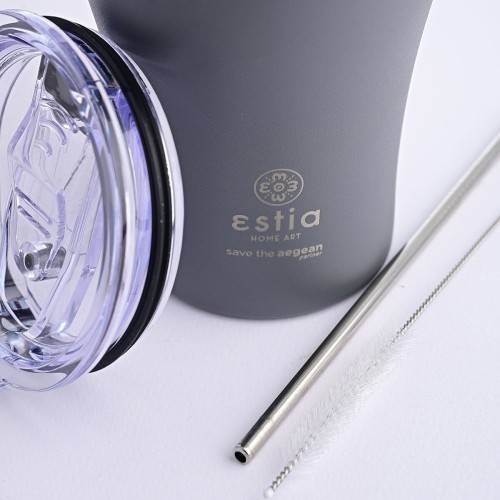 Estia Θερμός Coffee Mug Save The Aegean 350Ml Fjord Grey 01-12441 5207158012441