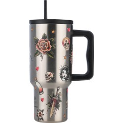 Estia Θερμος Straw Tumbler XL Save The Aegean 900Ml Old School  01-32050 01-32050 5207158032050