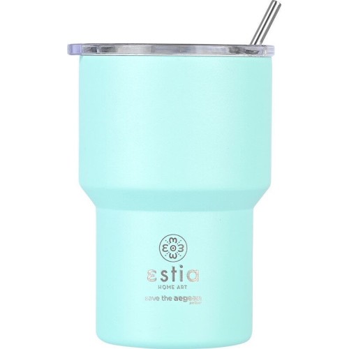 Estia Thermos Mug Lite Save the Aegean 400ml Bermuda Green 01-18481 5207158018481