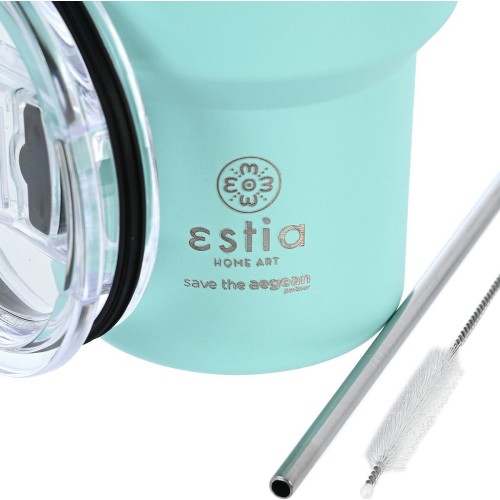 Estia Thermos Mug Lite Save the Aegean 400ml Bermuda Green 01-18481 5207158018481