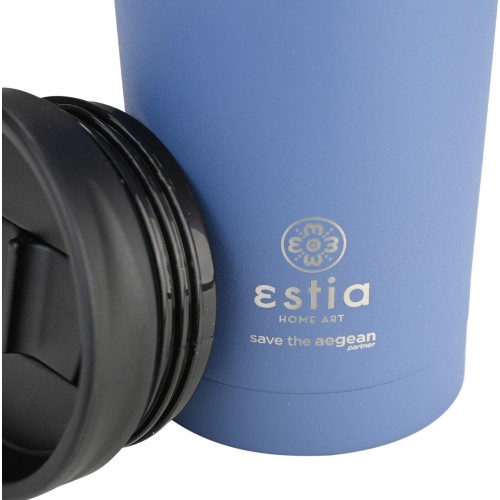 Estia Thermos Travel Mug Save the Aegean 350ml Denim Blue 01-20378 5207158020378