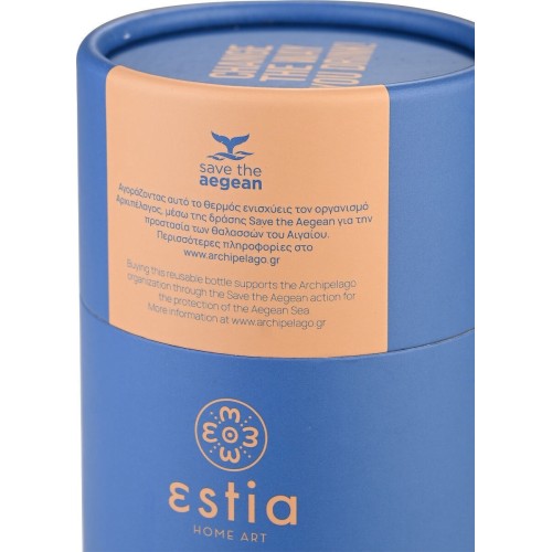 Estia Thermos Travel Mug Save the Aegean 350ml Denim Blue 01-20378 5207158020378