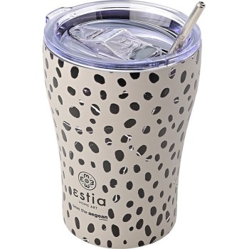 Estia Thermos Coffee Mug Save the Aegean 350ml Leopard Taupe 01-16852 5207158016852