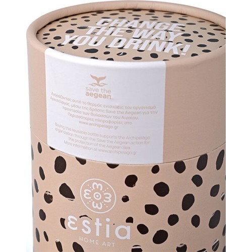 Estia Thermos Coffee Mug Save the Aegean 350ml Leopard Taupe 01-16852 5207158016852