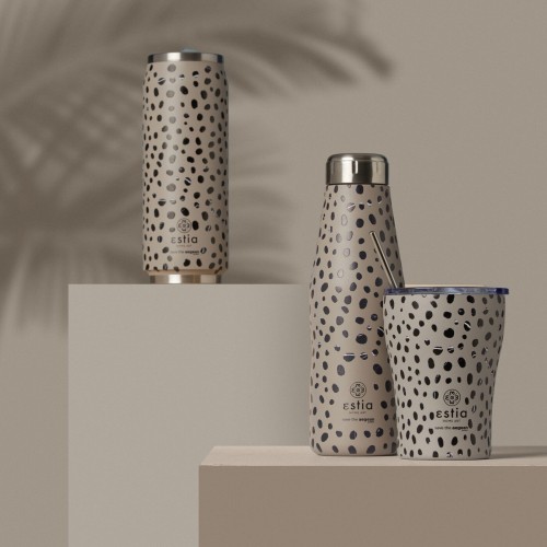 Estia Thermos Coffee Mug Save the Aegean 350ml Leopard Taupe 01-16852 5207158016852