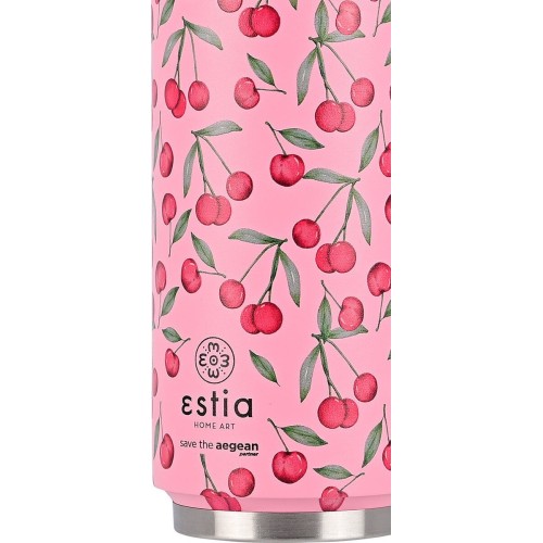 Estia Thermos Travel CUP Save THE Aegean 500Ml Cherry Rose 01-16791 5207158016791