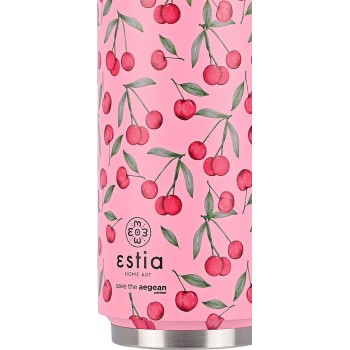 Estia Thermos Travel CUP Save THE Aegean 500Ml Cherry Rose 01-16791 5207158016791