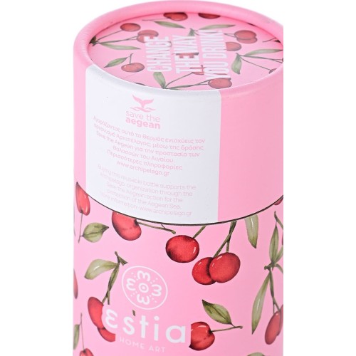 Estia Thermos Travel CUP Save THE Aegean 500Ml Cherry Rose 01-16791 5207158016791