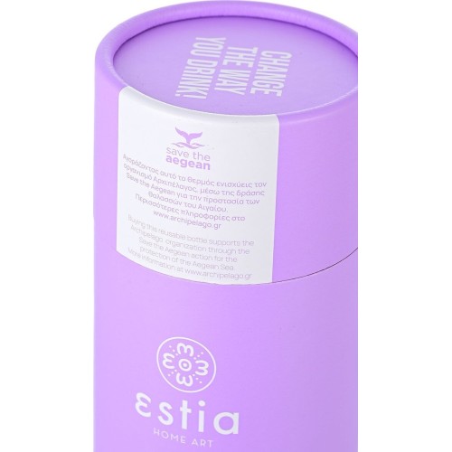 Estia Thermos Travel Flask Save The Aegean 750Ml Lavender Purple 01-9830 5207158009830