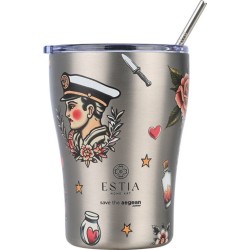 Estia Θερμος Coffee Mug Save the Aegean 350ml Old School Ink 01-31770 5207158031770