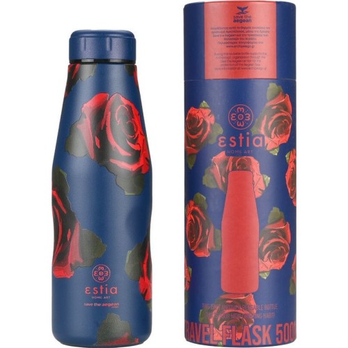 Estia Θερμος Travel Flask Save the Aegean 500ml Electric Roses 01-22112 5207158022112