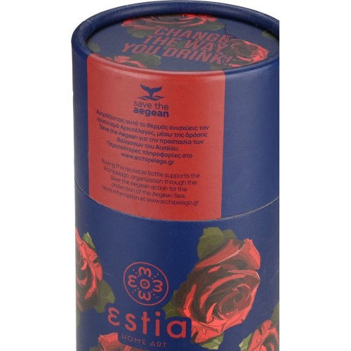 Estia Θερμος Travel Flask Save the Aegean 500ml Electric Roses 01-22112 5207158022112