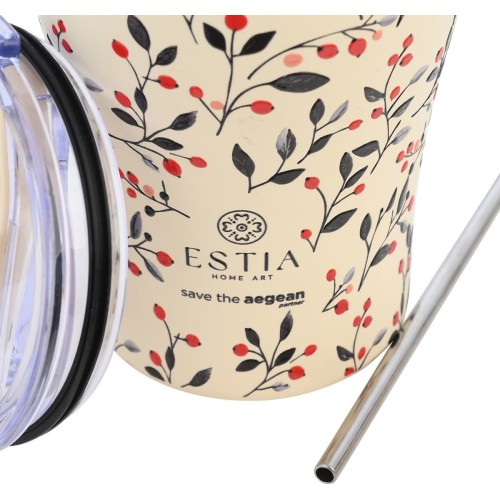 Estia Harm Coffee MUG Save THE Aegean 350ml Bloom Beige 01-31701 5207158031701