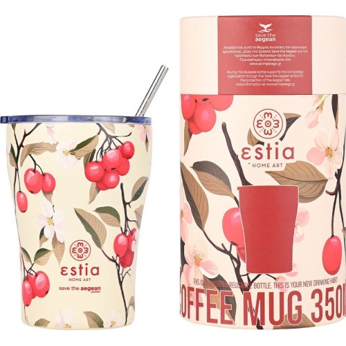Estia Thermos Coffee Mug Save the Aegean 350ml Sakura Whisper 01-22990 5207158022990
