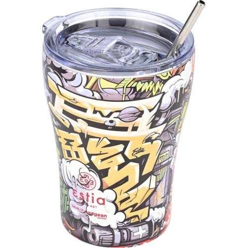 Estia Thermos Coffee Mug Save the Aegean 350ml Graffiti Rhythm 01-22914 5207158022914