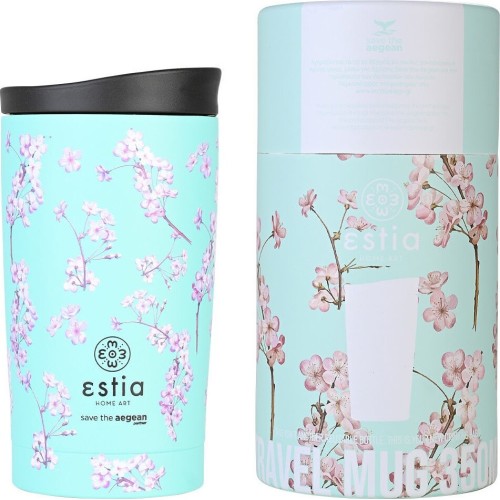 Estia θερμός Travel Mug Save the Aegean 350ml Blossom green 01-20446 5207158020446