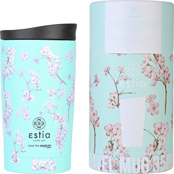 Estia θερμός Travel Mug Save the Aegean 350ml Blossom green 01-20446 5207158020446