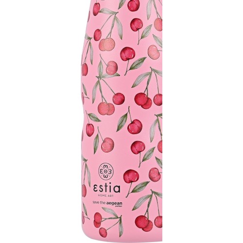 Estia Θερμος Travel Flask Save the Aegean 500ml Cherry rose 01-16647 5207158016647