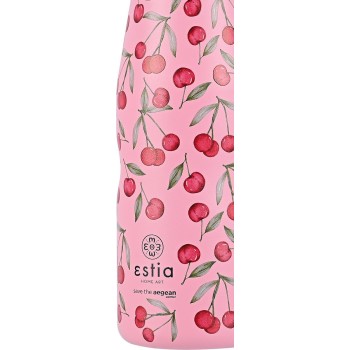 Estia Θερμος Travel Flask Save the Aegean 500ml Cherry rose 01-16647 5207158016647