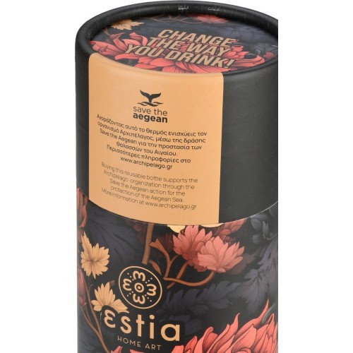 Estia Θερμος Travel Flask Save the Aegean 500ml Midnight Blossom 01-22099 5207158022099