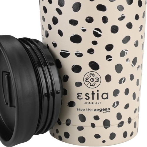 Estia Thermos Travel Mug Save the Aegean 350ml Leopard Taupe 01-25663 5207158025663