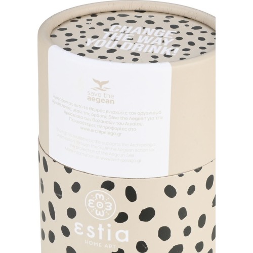Estia Thermos Travel Mug Save the Aegean 350ml Leopard Taupe 01-25663 5207158025663