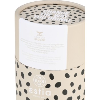 Estia Thermos Travel Mug Save the Aegean 350ml Leopard Taupe 01-25663 5207158025663