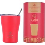 Estia Thermos Coffee MUG Save THE Aegean 350ml Scarlet RED 01-16845 5207158016845