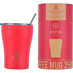 Estia Θέρμος Coffee MUG Save THE Aegean 350ml Scarlet RED 01-16845 5207158016845