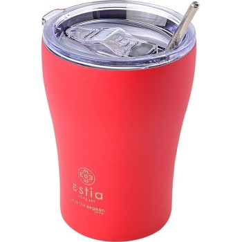 Estia Thermos Coffee MUG Save THE Aegean 350ml Scarlet RED 01-16845 5207158016845