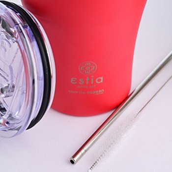 Estia Thermos Coffee MUG Save THE Aegean 350ml Scarlet RED 01-16845 5207158016845