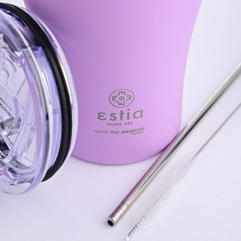 Estia Θερμος Coffee Mug Save The Aegean 350Ml Lavender Purple 01-12090 5207158012090
