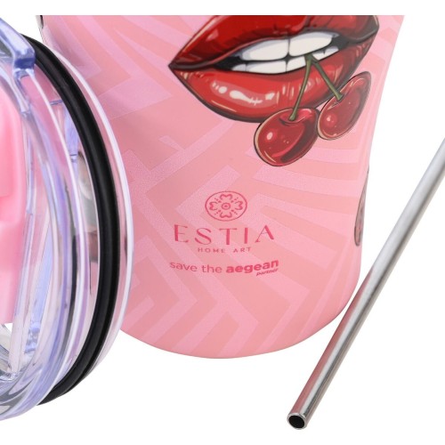 Estia Θερμος Coffee Mug Save the Aegean 350ml Blush Pop 01-31800 5207158031800
