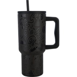 Estia Θερμος Straw Tumbler XL Save The Aegean 900Ml Noir Echo 01-32098 5207158032098