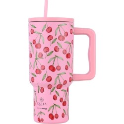Estia Harm Straw Tumbler XL Save the Aegean 900ml Cherry Rose 01-32081 5207158032081